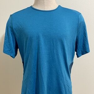 Lululemon Peloton Run Fast Mens XL Blue Short Sleeve